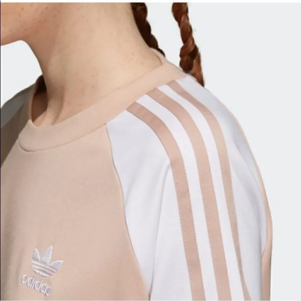 Adidas tan 3 stripe raglan dress